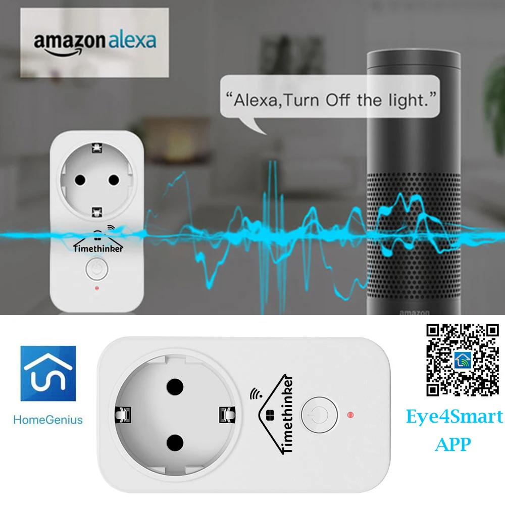 Tilanding Inker Smart Home WiFi Socket EU Plug Adapter, Apple Homekit, Alexa, Google Home, Siri Voice Remote Control, Russian Stock