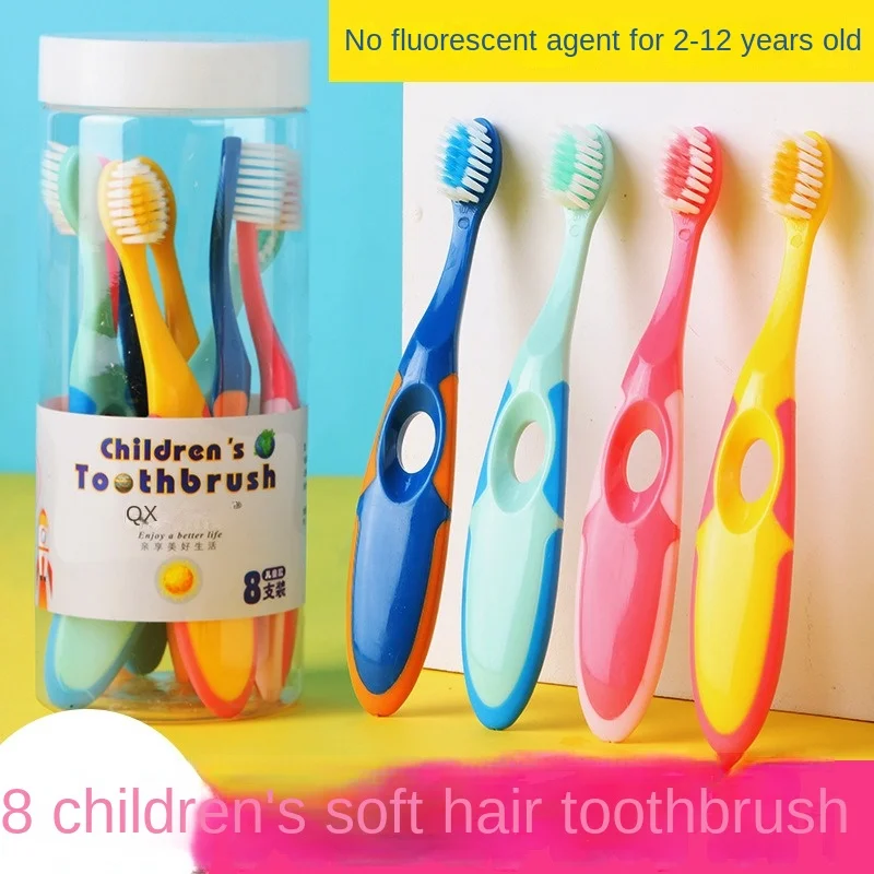 Children's Soft Bristle Toothbrush, Bucket Pack of 8 Pieces, 2-12 Year Old Baby Toothbrush, Change Period Toothbrush for Kids