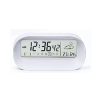 Plastic Smart Digital Alarm Clock Mini Temperature Humidity Electronic Desk Clock Calendar Function Multifunction