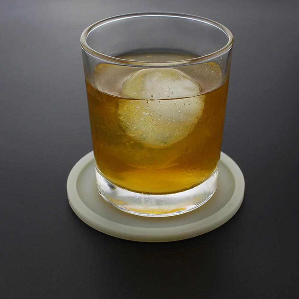 

5 pcs Luminous Coaster Silicone Waterproof Mat Round Anti-Slip Drink Pad For Home Bar Coffee Beer Night Light Coaster