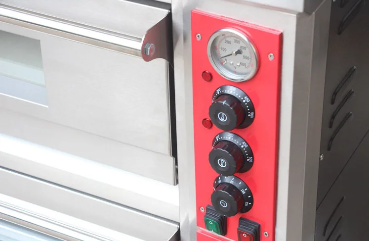 Commercial 16 Inch Mechanical Timer Control Double Deck Electric Pizza Oven