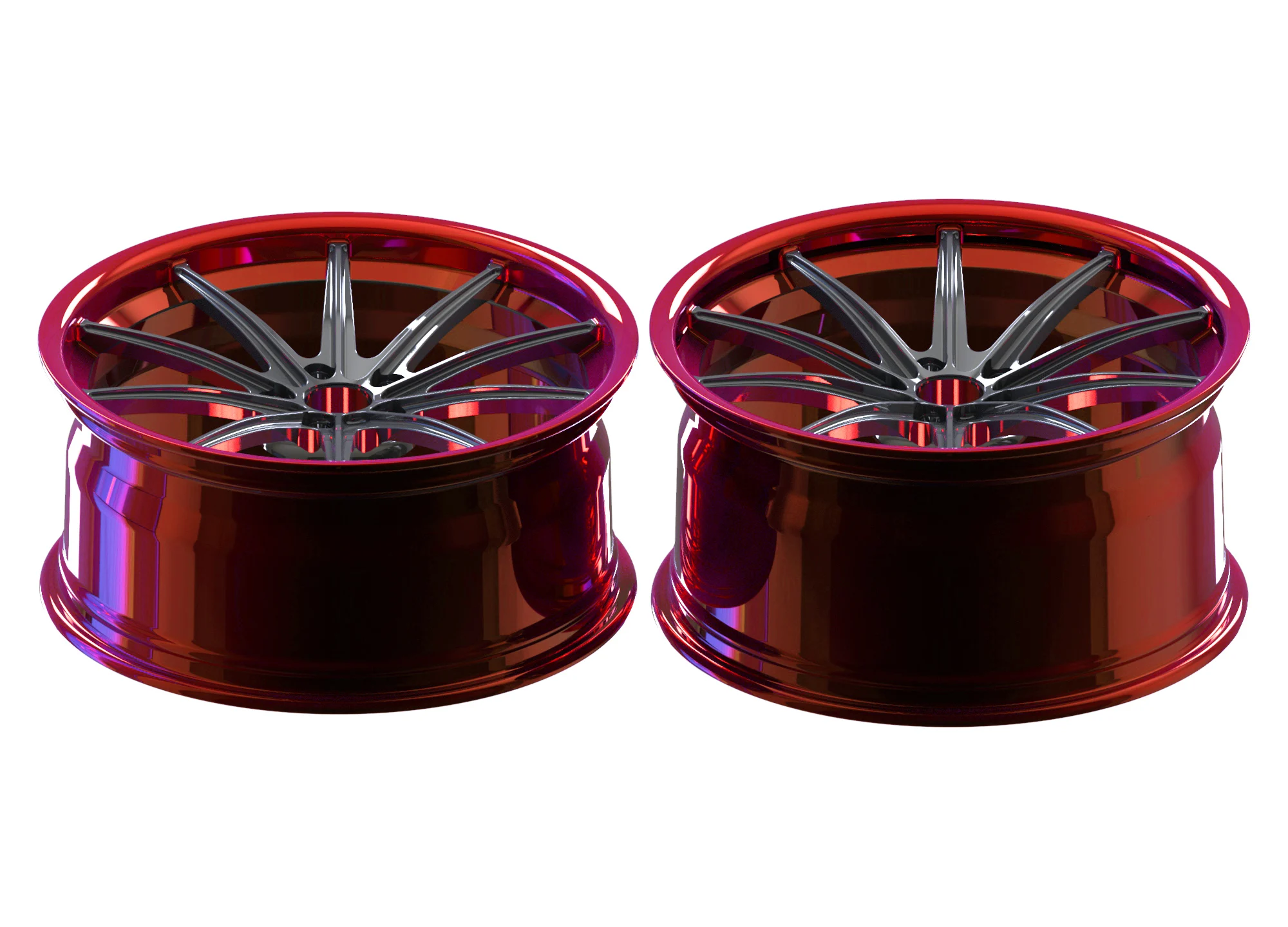 custom Concave Design high polish golden chrome multiple spoke 19 20 21 22 24 26 inch sport car wheel rims