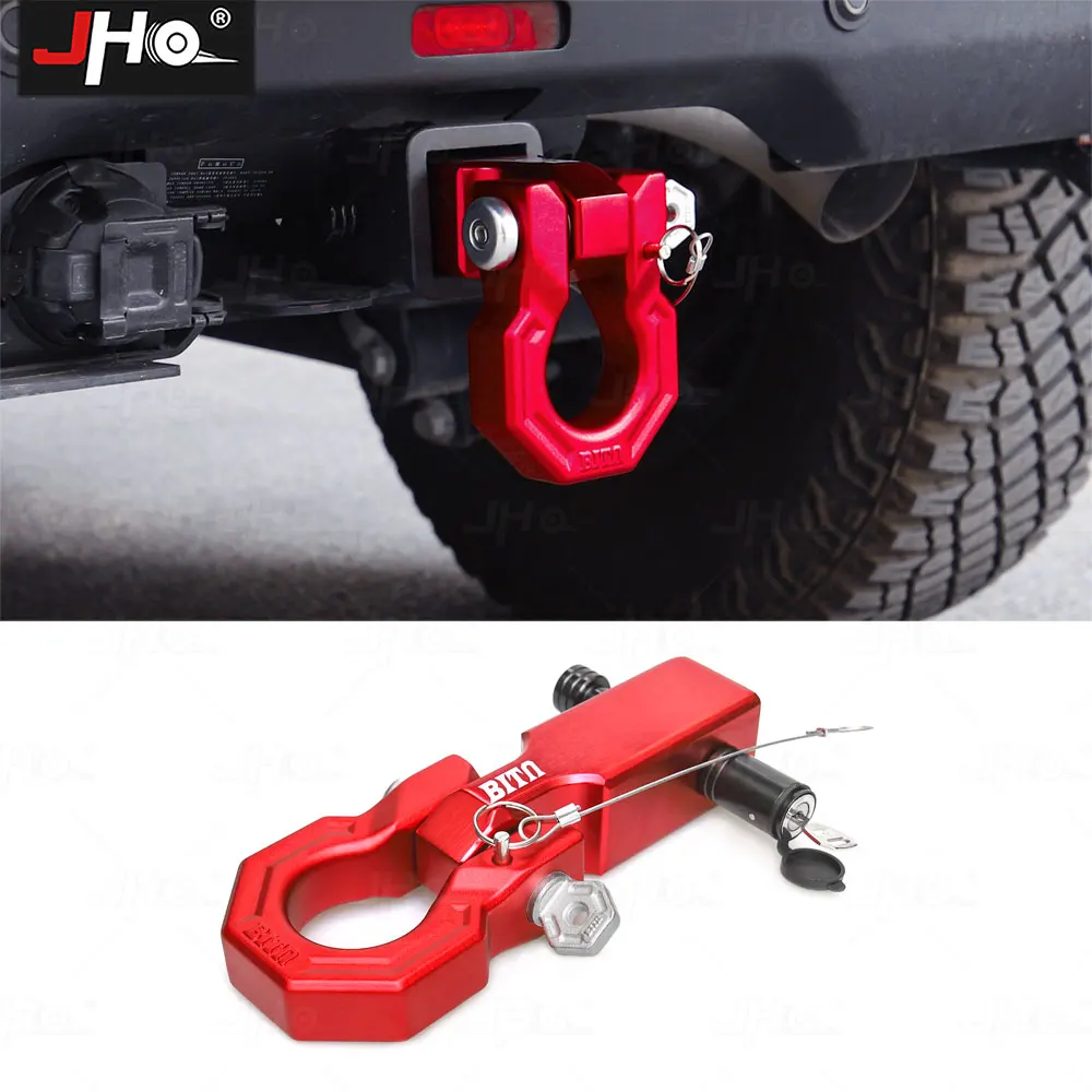 

JHO Car Towing Device Towing Winch Fairlead Heavy Duty Bow Ring Shackles Screw Pin Off Road Recovery Accessory Fit Most Pickup