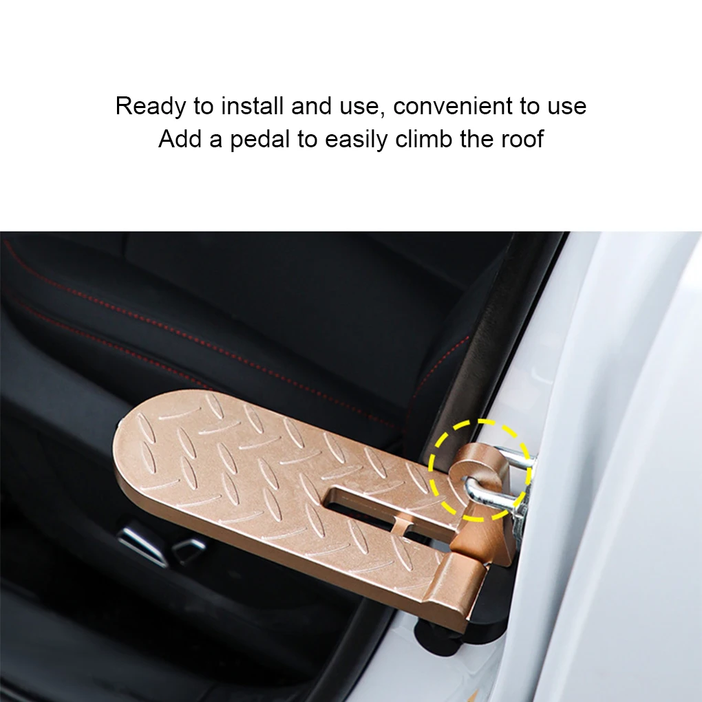 رف سقف السيارة خطوة قابلة للطي باب السيارة خطوة عالمية باب السيارة مزلاج هوك مساعد القدم دواسة سبائك الألومنيوم مطرقة السلامة #5