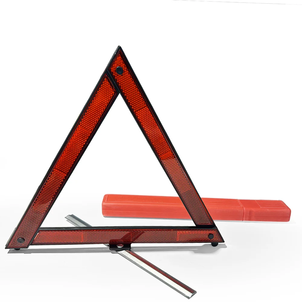 Car Tripod Folded Stop Sign Reflector Car Emergency Breakdown Warning Tool Triangle Red Reflective Safety Hazard Stop Sign