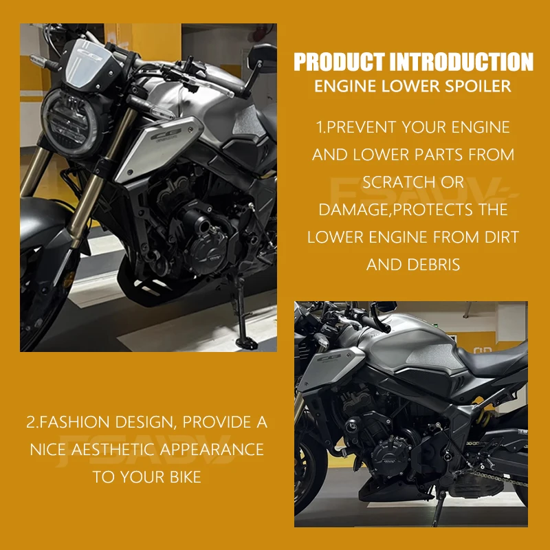 For HONDA CB650R CBR CB 650R CB650 R 2019-2024 2023 Motorcycle Belly Pan Engine Spoiler Lower Fairing Frame Panel Protector