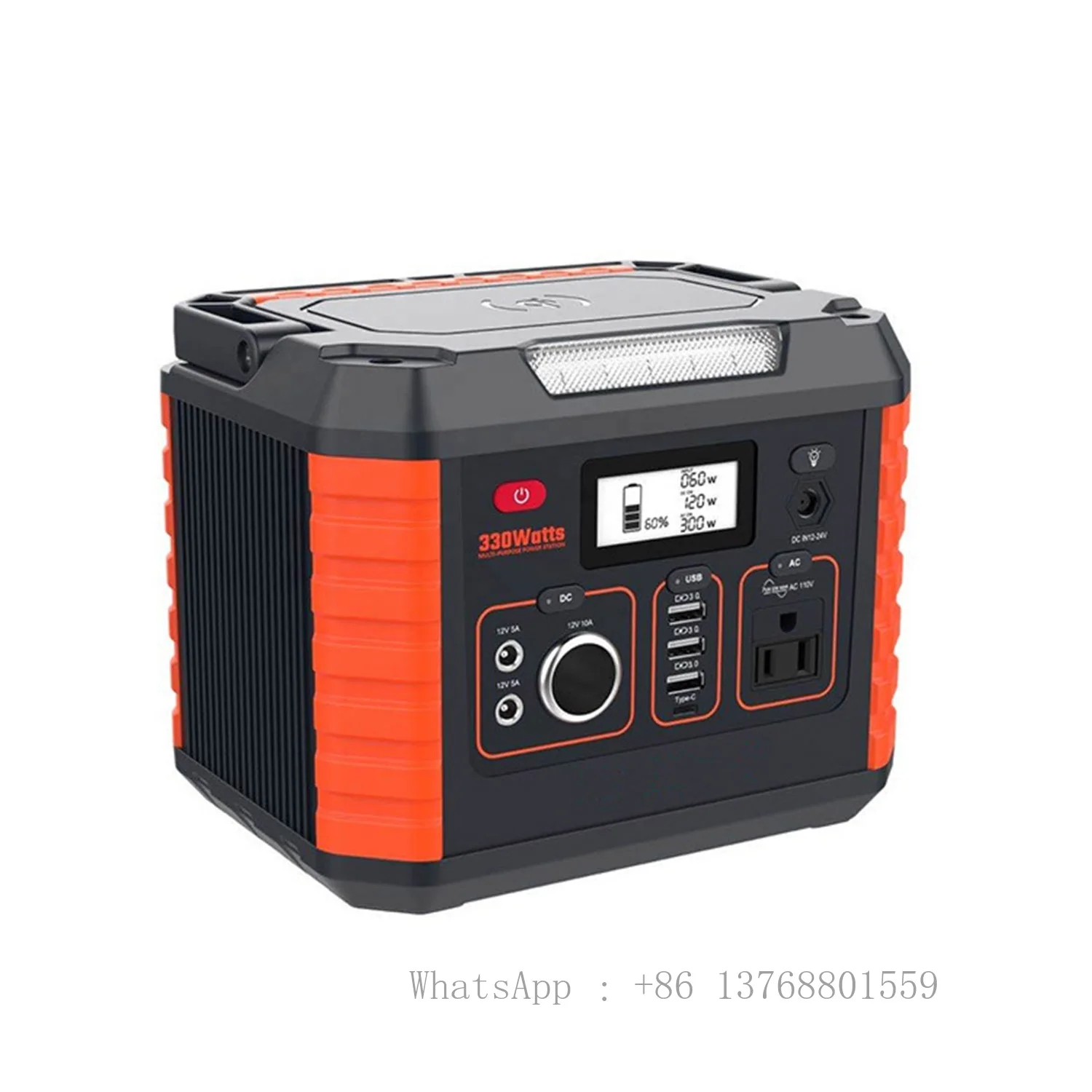 Portable Power Station AC DC Solar Power 330W Emergency Backup Lithium Battery Pure Sine Wave Inverter Outdoor Camping Generator