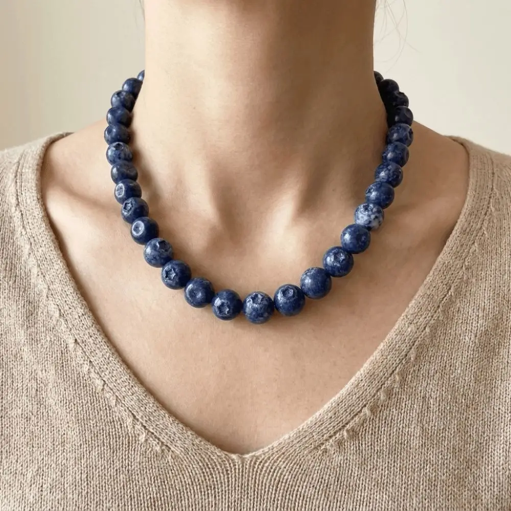 Funny Layered Fruit Bead Necklace Vintage Stackable Colorful Choker 3D Unique Retro Necklace Casual