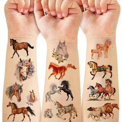 8 Sheets Temporary Horse Tattoos Stickers Birthday Themed Party Supplies Decorated with Tattoo