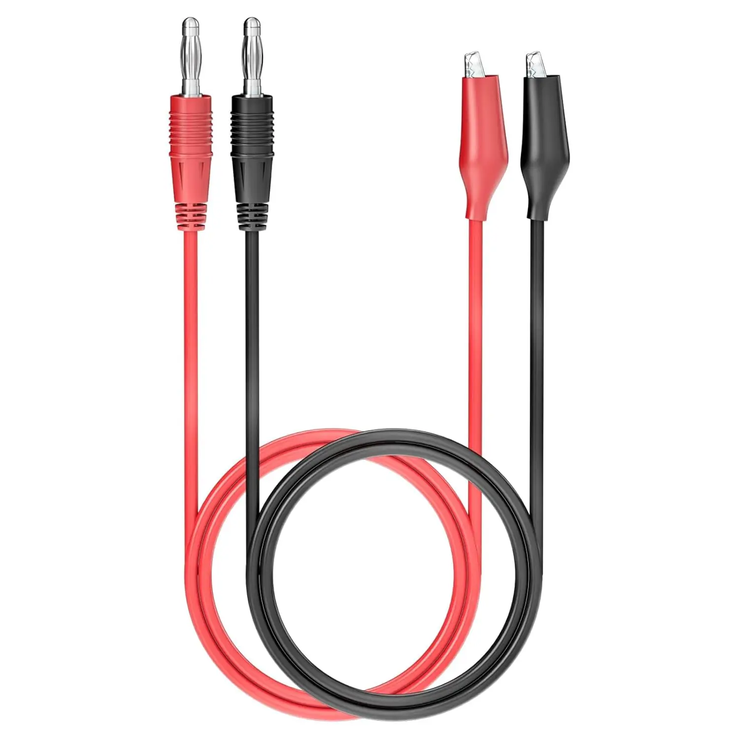 4mm Banana Plug to Alligator Clip Test Leads Crocodile Clips Copper Soft Flexible Cable Wire Set 2PCS Red Black