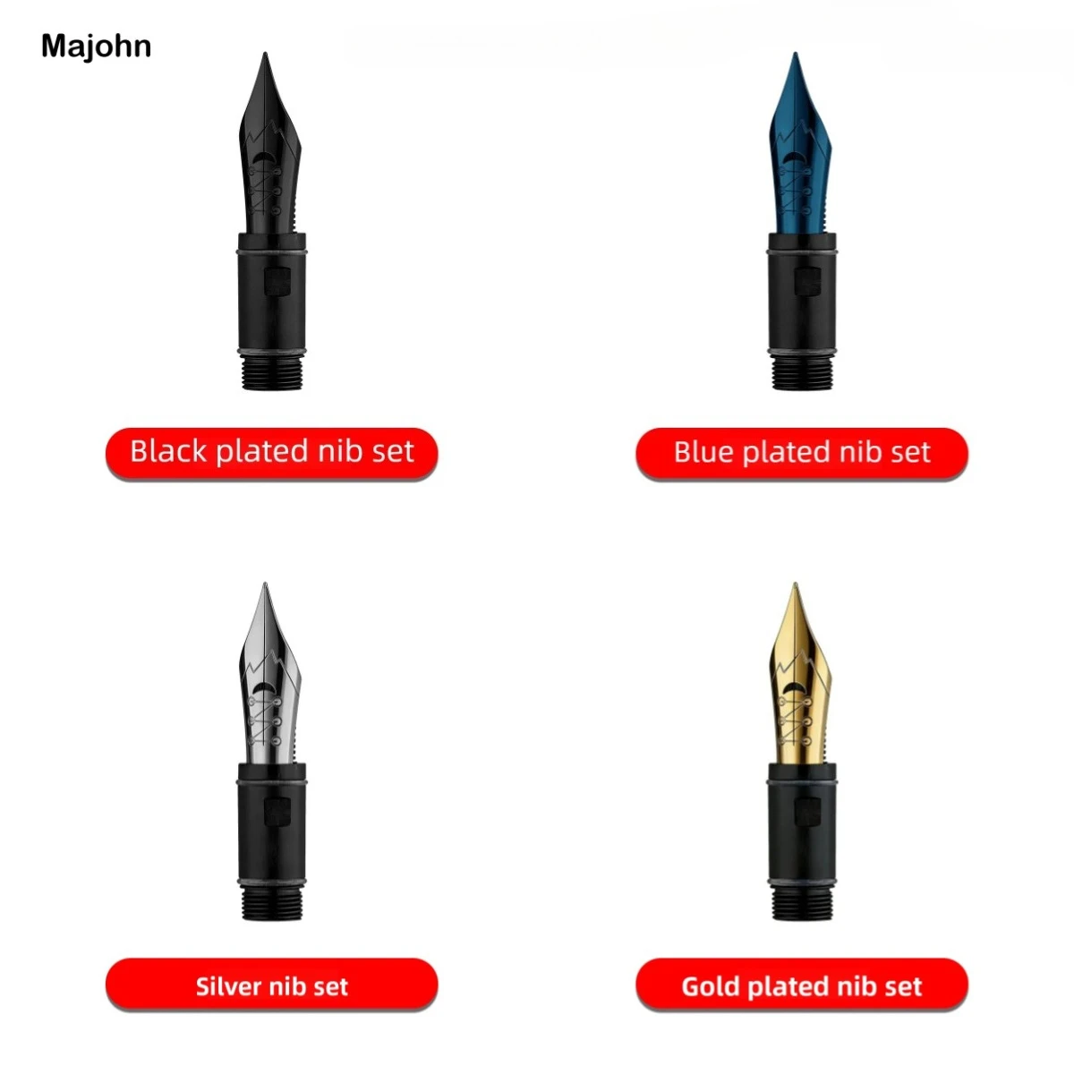 4 Color MAJOHN Flex Nib Flower Style Soft Elastic Calligraphy Flex Nib ES ER Round Body Pointed Tip for JINHAO 100 for P138 P136