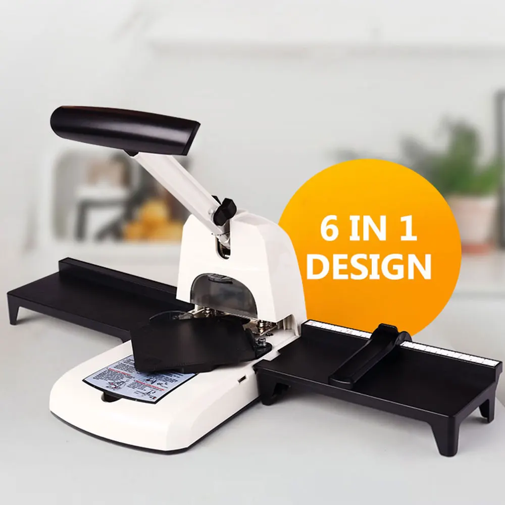 Perforadora redondeadora de esquina con orificio grande 6 en 1, perforadora eléctrica multifunción ajustable R3.5 R6 R10 redondeada, 100 hojas de papel