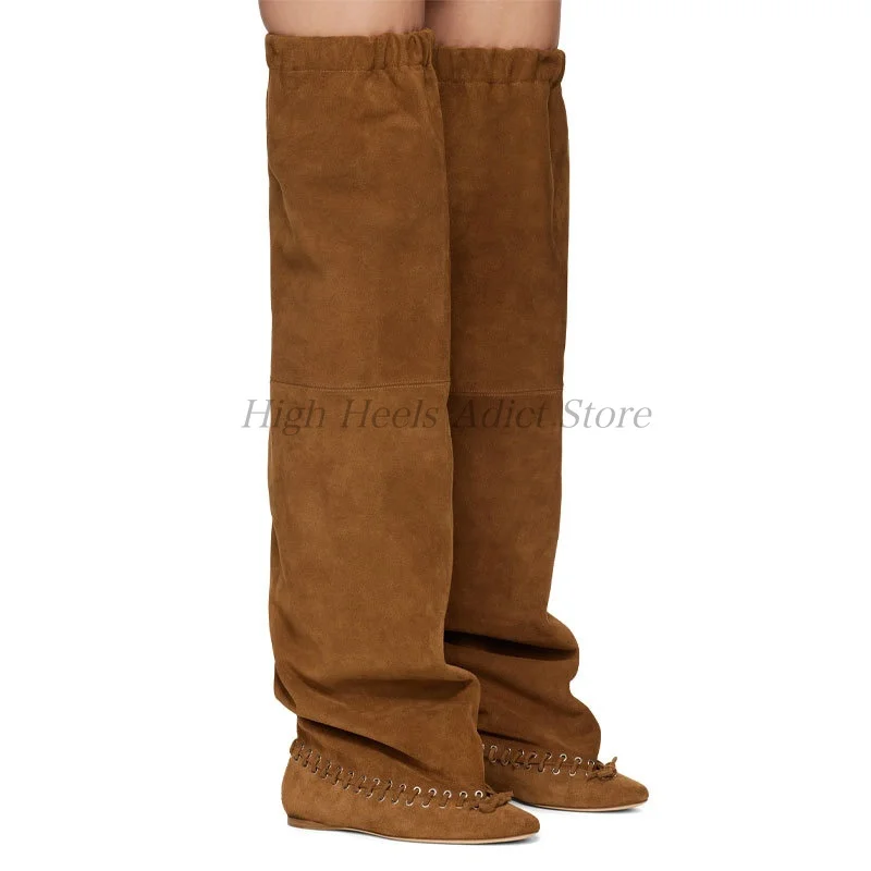 

Черные/коричневые замшевые кожаные сапоги до бедра с бантом, женские зимние сапоги выше колена с шипами, роскошная обувь