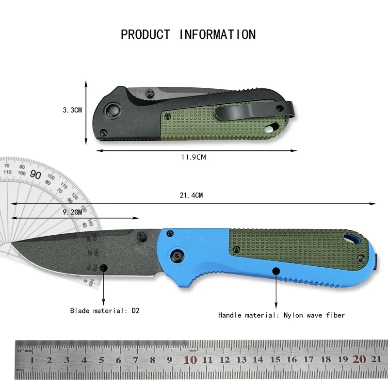 BM430 Folding Knife Outdoor Camping Tactics Nylon Wave Fiber Handle Survival Hunting Self Defense EDC Tool Folding Knife