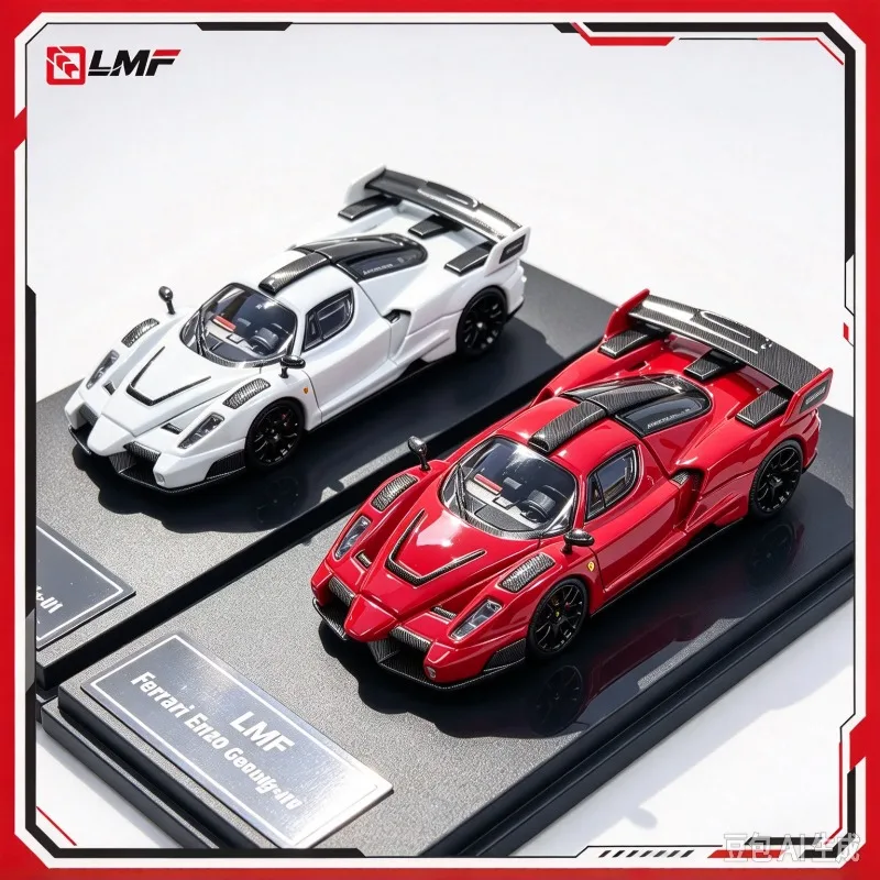 LMF Le Man Fang 1:64 Enzo standard red magnetic suction open cover alloy model,  adult collectible, a domineering gift for boys.