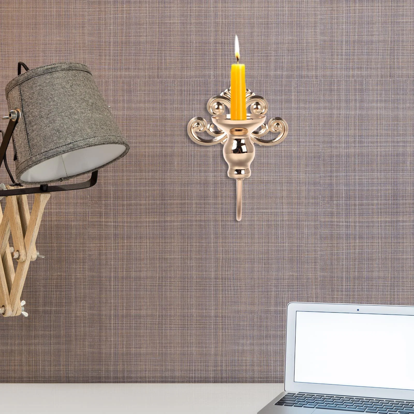 

Iron Wall Mount Holders Elevated Edge Safety Design For Home Office Decor Decorative Metal Sconces