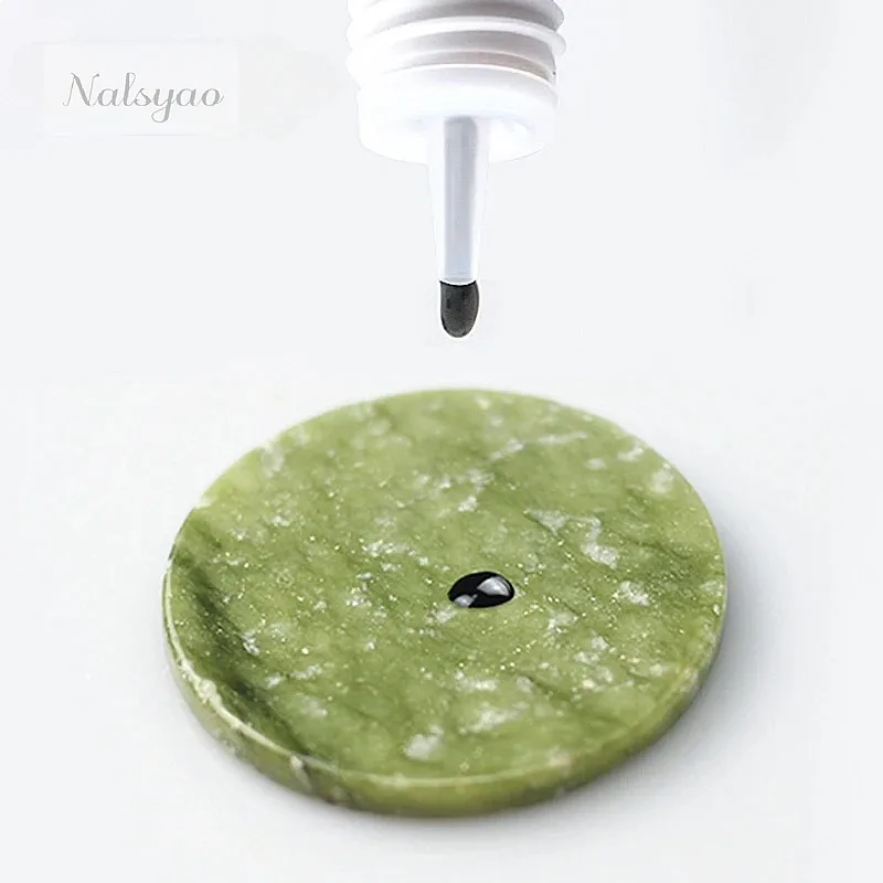 CNK Wholesale 5 pcs Round Jade Stone Eye Lash Extension Glue Holder Green Jade Pallet Pad Stand for Lash Glue