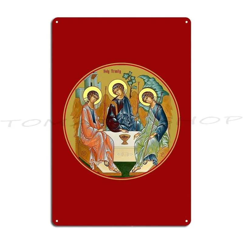 Icon Holy Trinity, Round  Metal Plaque Bar Cinema Club Party Classic Printing Tin Sign Poster