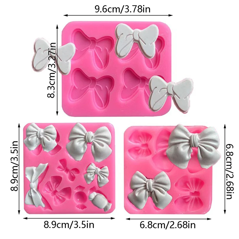 NewArrive 1pcs Cute Knot Bow Molds Soft Silicone Fondant Resin Art Mould Cake Decoration Pastry Kitchen Baking Accessories Tools