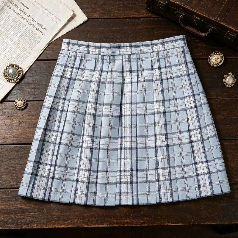 Japanese Style College Style Pleated Skirt, Student School Uniform, Class Uniform, Midi Skirt, Wrinkle Resistant and Versatile