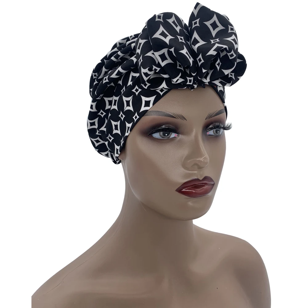 Afrikaanse Hoofd Wraps Elegante Retro Tulband Voor Vrouwen Moslim Hoofddoek Cap Soild Kleur Dames Mutsen Caps Moslim Hoofddeksel