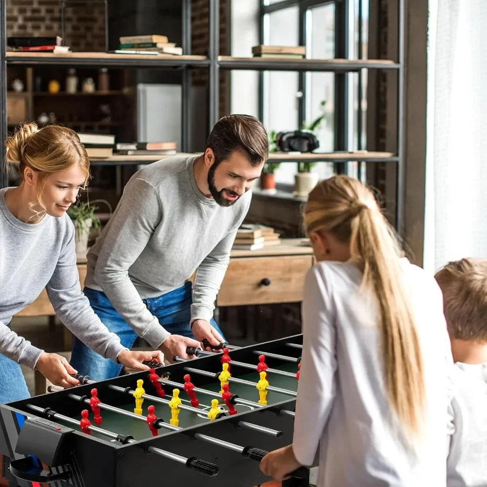 Mesa de juego combinada 4 en 1, juego de mesa multijuego de 49" con fútbol, hockey aéreo, billar, mesa de tenis de mesa