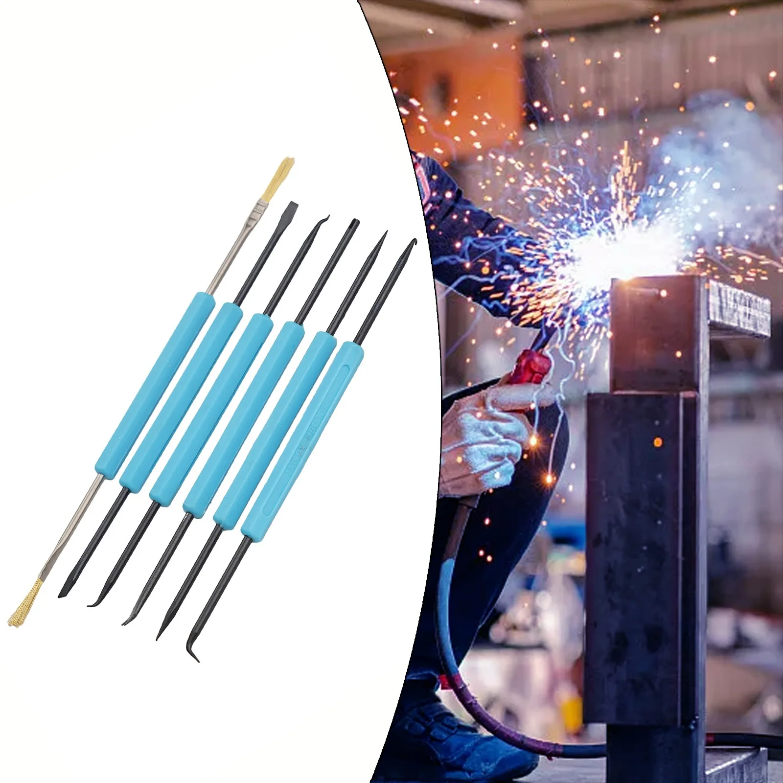 6Pcs Desoldering Aid Tool PCB Cleaning Repair Tool Soldering Aid Assist Tools Set Circuit Board Soldering Welding Auxiliary Tool
