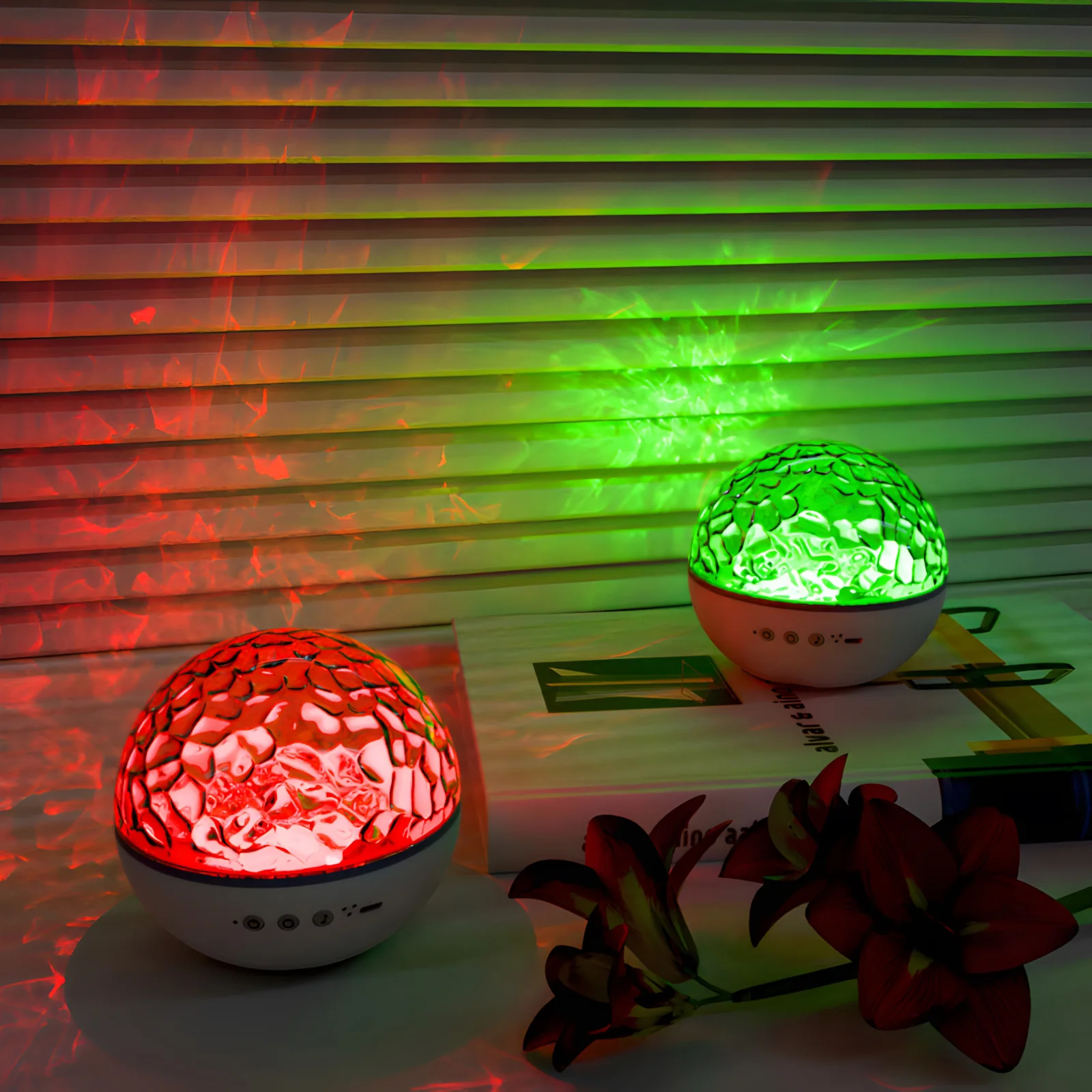 RGB LED Ocean Wave Projector Night Light - Color Changing USB Rechargeable Lamp for Romantic Bedroom Party Home Decor