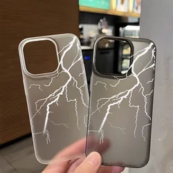 Lightning Silky Skin Phone Case for iPhone 13 Pro Case iPhone 17 15 14 16 13 12 11 Pro Max 16 Plus Translucent Slim Matte Cover