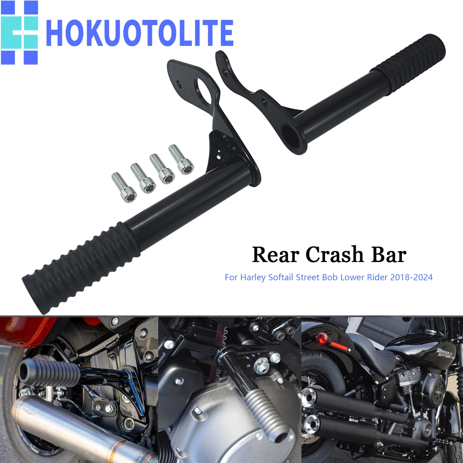

Motorcycle Rear Passenger Peg Crash Bar Frame Sliders For Harley Low Rider Street Bob Softail Standard Heritage Classic 18-25