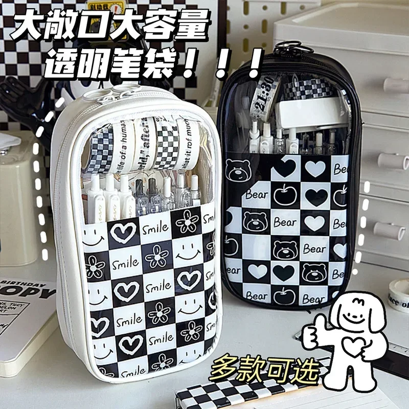 Imagem -06 - Bolsa de Lápis de Grande Capacidade para Estudantes Grande Case Kawaii Papelaria Coreana Bonito Bolsa de Lápis Material Escolar