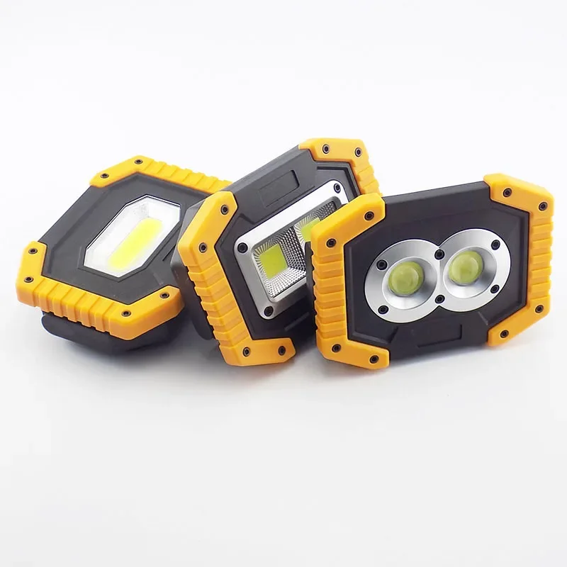 Rechargeable COB LED Camping Lamp USB 18650 Battery Spotlight