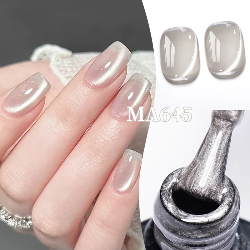 MEET ACROSS 7ml Water Light Cat Magnetic Gel Nail Polish Jelly Glass Magnetic Soak Off UV Gel LED Nail Art Varnish Manicure