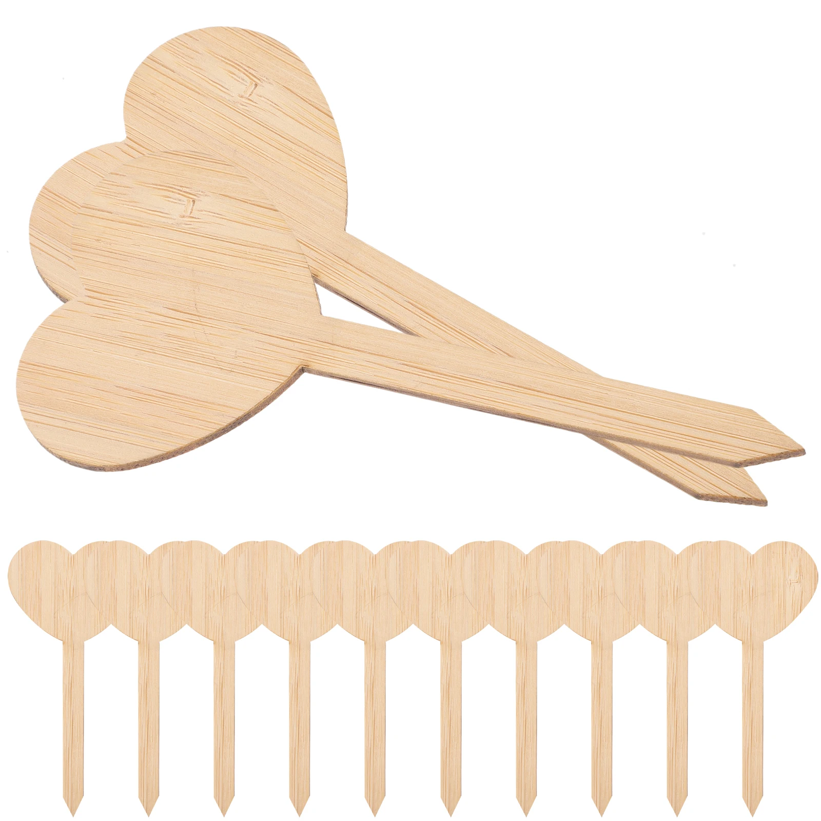 

20pcs Bamboo Plant Labels Garden Markers Wooden Tags Sturdy Durable Heart Shape DIY Outdoor Indoor Greenhouse Use for Home