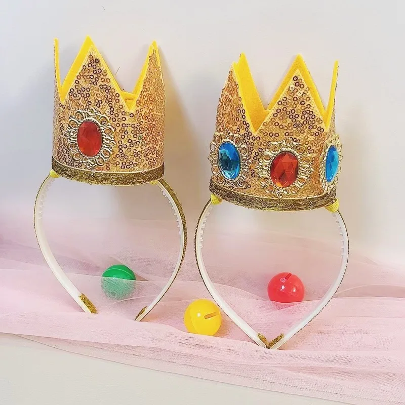 Sweet Peach‑Themed Princess Crown Headband Girls Cosplay Headwear for Halloween Carnival Party Role‑Play & Photo Booth Props