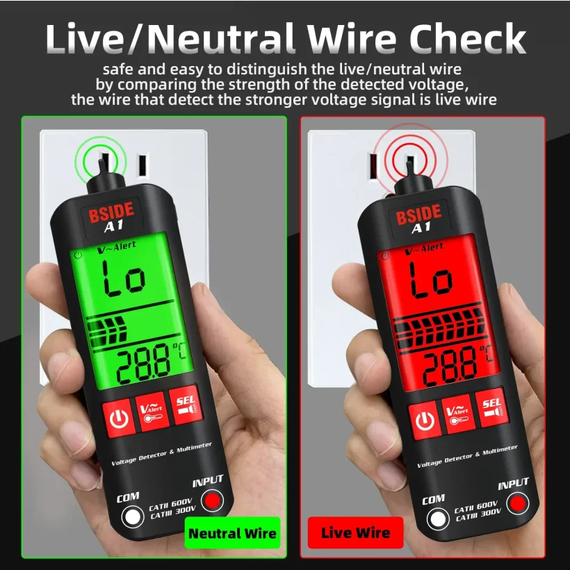 A1 w pełni automatyczny inteligentny cyfrowy multimetr cyfrowy podświetlenie LCD multimetro napięcia Ohm NCV Hz Tester przewodu na żywo