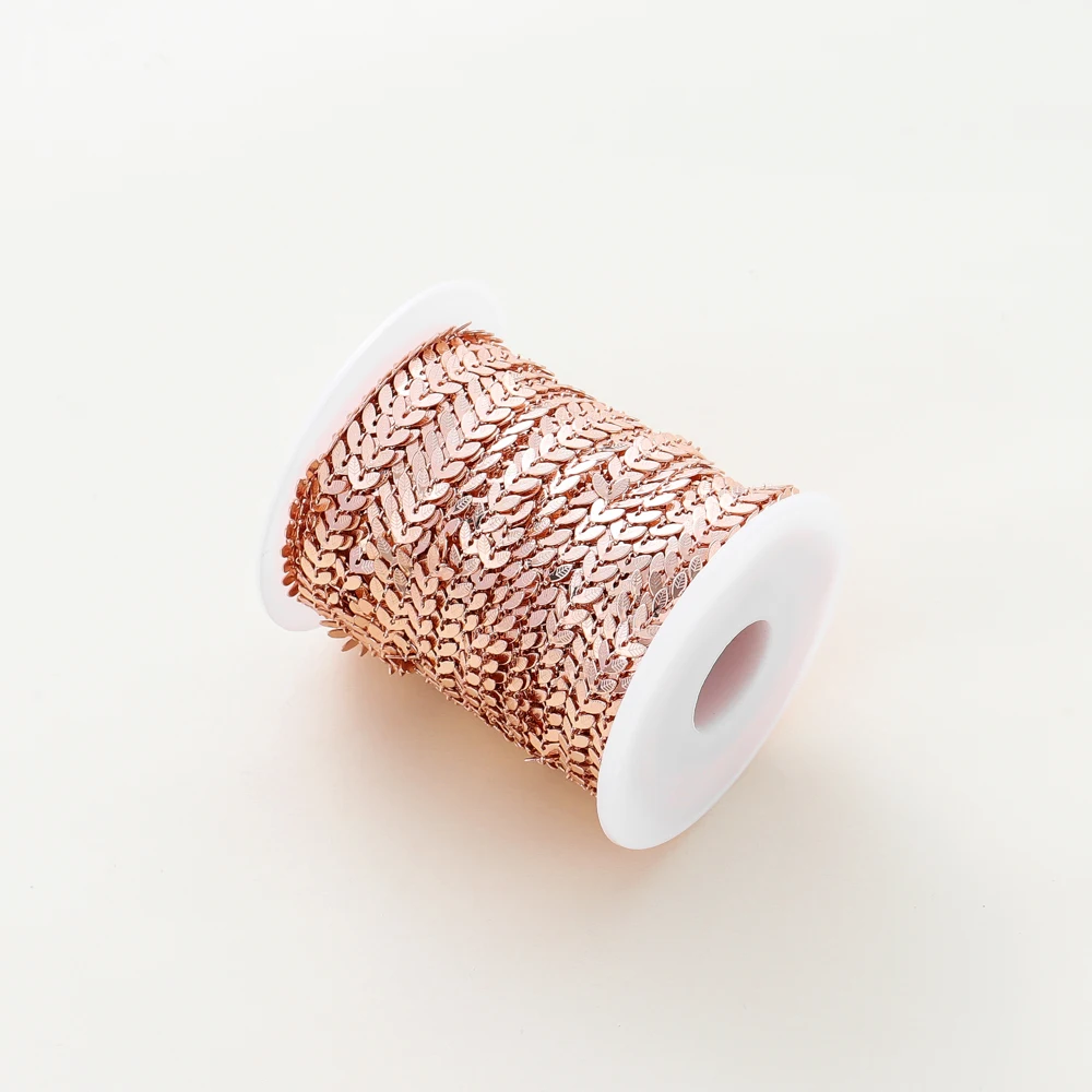 1Meter 14K/18K Gold Color Plated Brass Leaves Leaf Chains Necklace Chains for DIY Bracelet Jewelry Making Findings Accessories