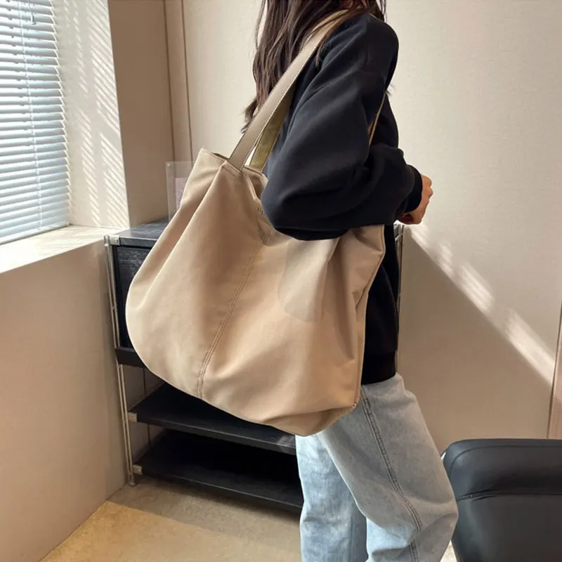 

Casual Women's Bag New Large Capacity Canvas Tote Bag Lightweight Women Shoulder Bags Simple Style Female Handbags HJ8396