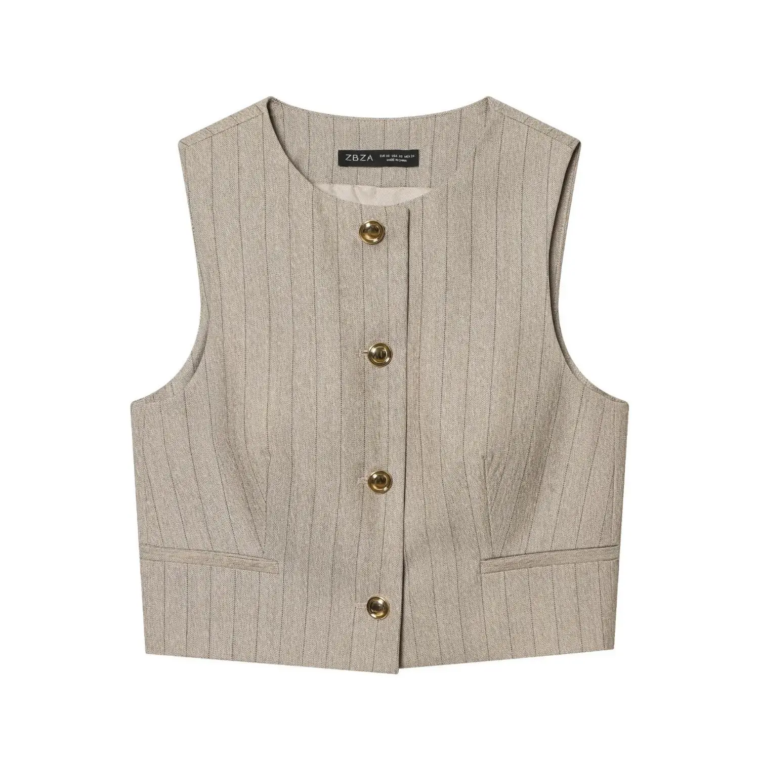 Cross-Border Short Knitted Vest Striped Pants Fashionable Workwear Casual Organic Cotton Universal Women's Summer Clothing