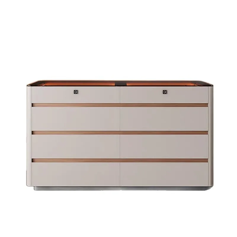 

Cloakroom Bedroom Saddle leather dresser, dressing cabinet, fingerprint lock storage cabinet