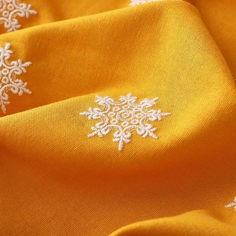 

Хлопковая и льняная лоскутная 3D снежинка, хлопковая нить, вышивка, ткань, рубашка, платье, брюки, ткань для одежды Cheongsam