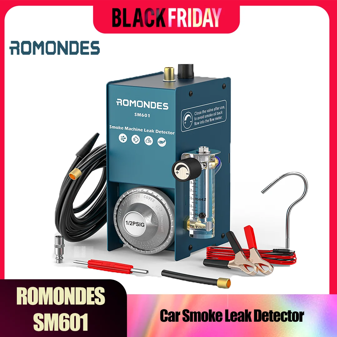 Romondes SM601 Car Smoke Leak Detector EVAP Smoke Machine Automotive Leak Detector Fuel Pipe Leakage Locator Diagnostic Tools