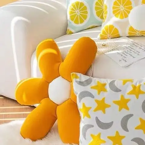 Imagem -04 - Little Daisy Flor Almofada do Sofá Doméstico Almofada Girassol Cadeira Almofada Car Throw Pillow Seat Mat Varanda Decoração Mat 60cm