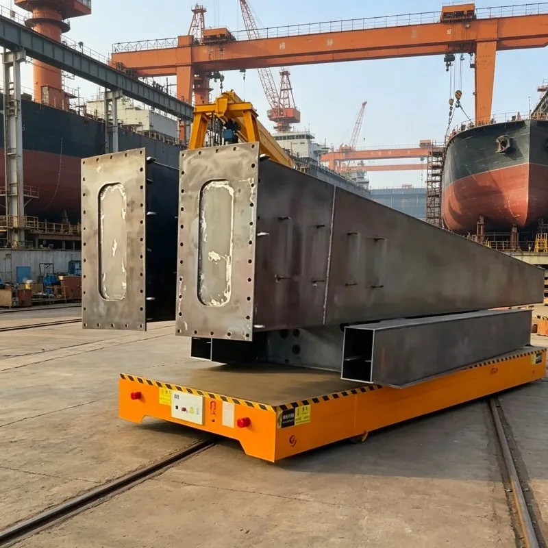 Heavy Duty Rail Turntable Transfer Car 50/75 Ton Cable Reel Power System Motorized Rotating Deck for Steel Coil Slab Handling