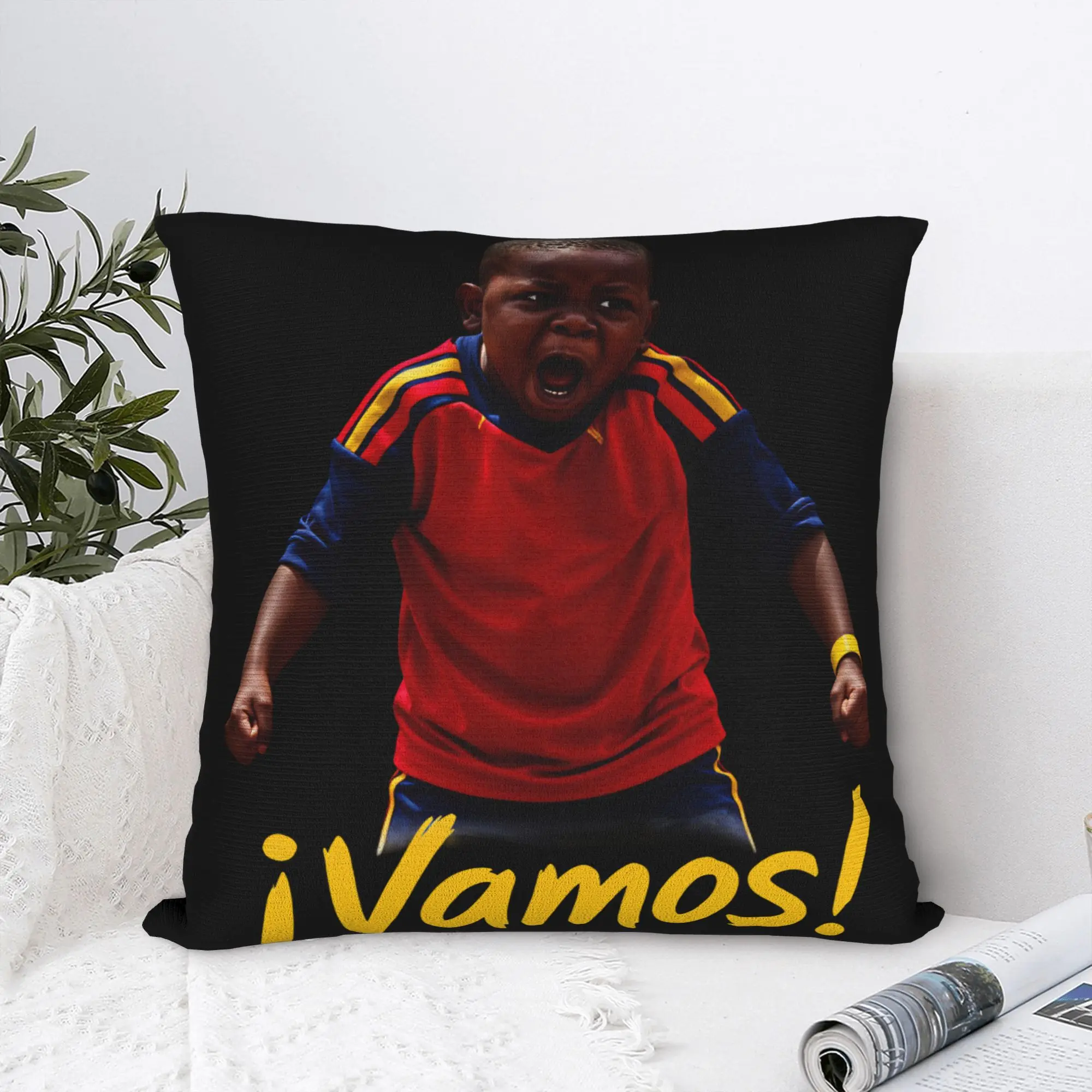 Vamos! Lamines Yamals Soccer Spain Square Pillow Case  Cushion Covers Creative Decor Throw Pillow Case Cover for Home 45x45cm