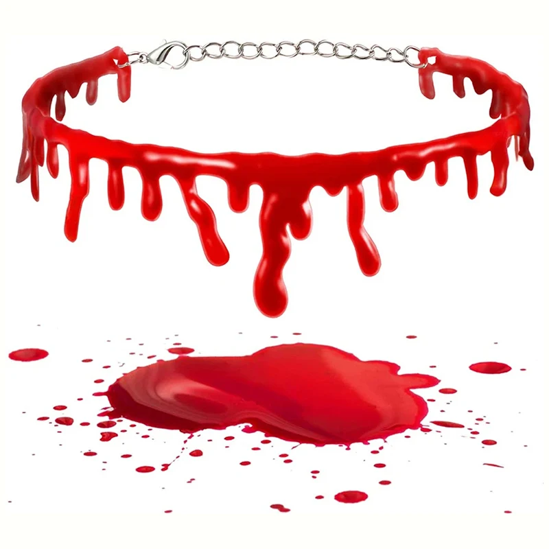 

Halloween blood necklace, horror vampire bloody collar, suitable for Halloween decoration, party accessories
