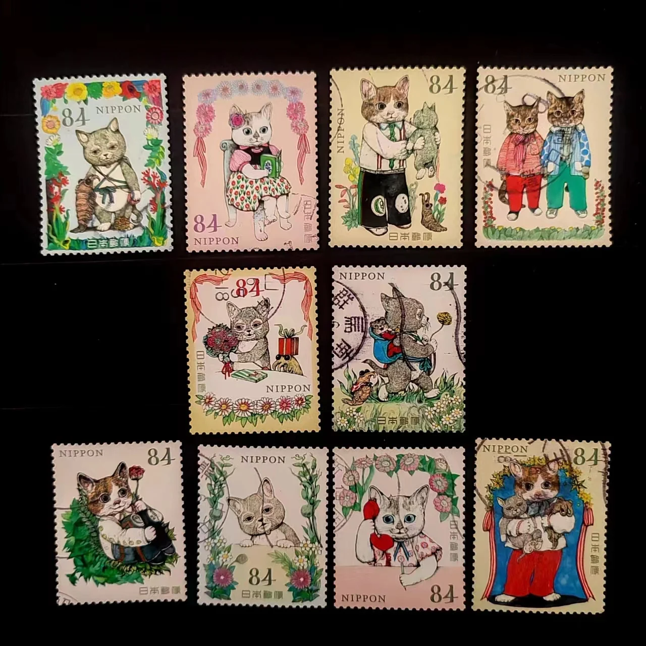 10Pcs/Set 2023 Japan Post Stamps Cartoon Top Cat C2590 Marked Postage Stamps for Collecting
