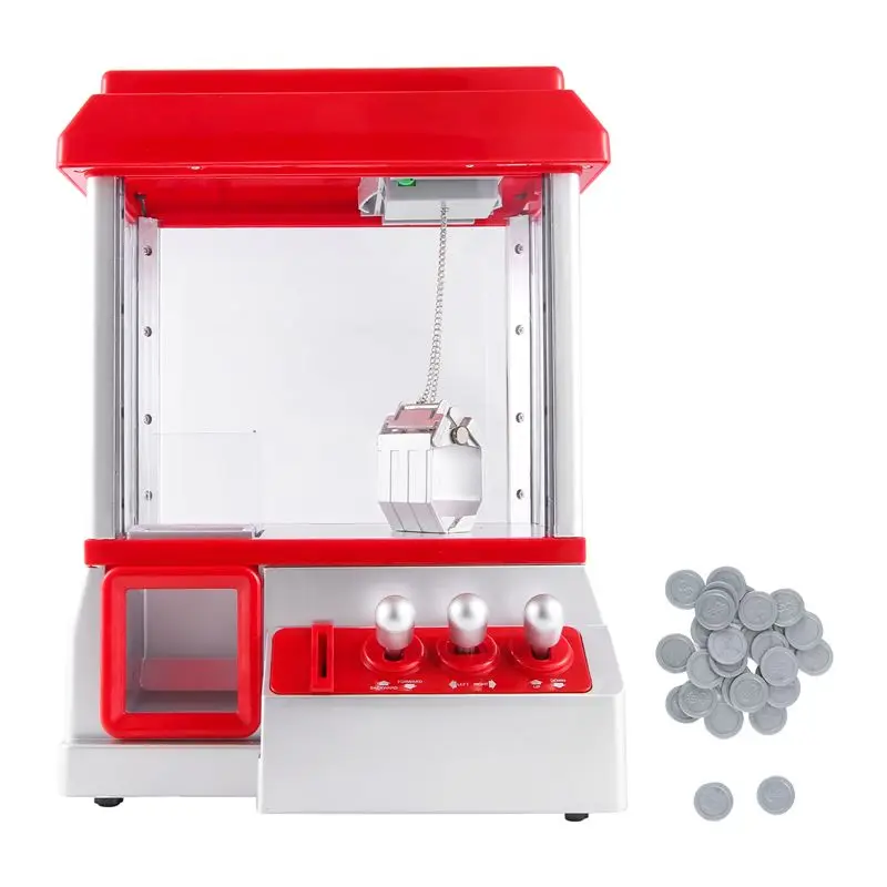 ABVB-Kids Mini Arcade Game Machine Vending Music Candy Grabber Coin Operated Claw Machine Gift For Children