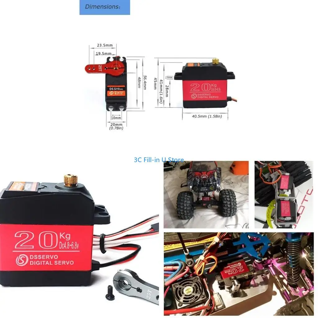 G8TA Copper+Aluminum  HV 6.8V Gear High Torque Standard Servos for Robotic DIY RC Car