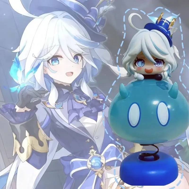

11cm Genshin Impact Furina Water God Game Q Version Blue Shake Peripherals Anime Figure Desktop Decoration Collection Gift Toys